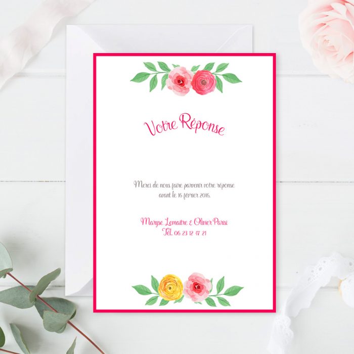 Faire-part mariage fleurs