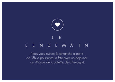 Carton d'invitation lendemain mariage