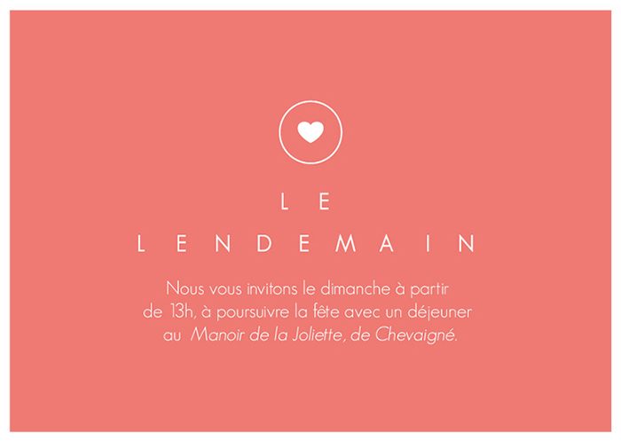 Carton lendemain - brunch mariage