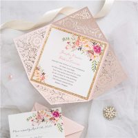 Pochette dentelle faire-part mariage N°11