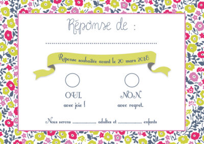 carte réponse invitation mariage