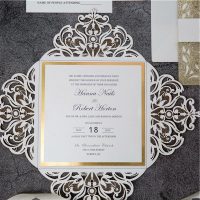 faire part mariage blanc et or