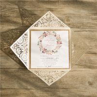 Faire-part Fleurs, avec pochette,