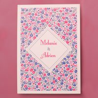 Faire part liberty, rose et bleu