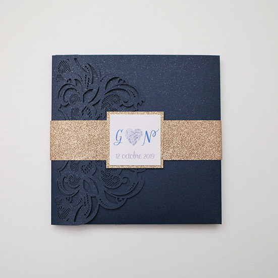 Enveloppe couleur bleu nuit - Mariage