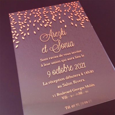 Faire-part mariage rose gold