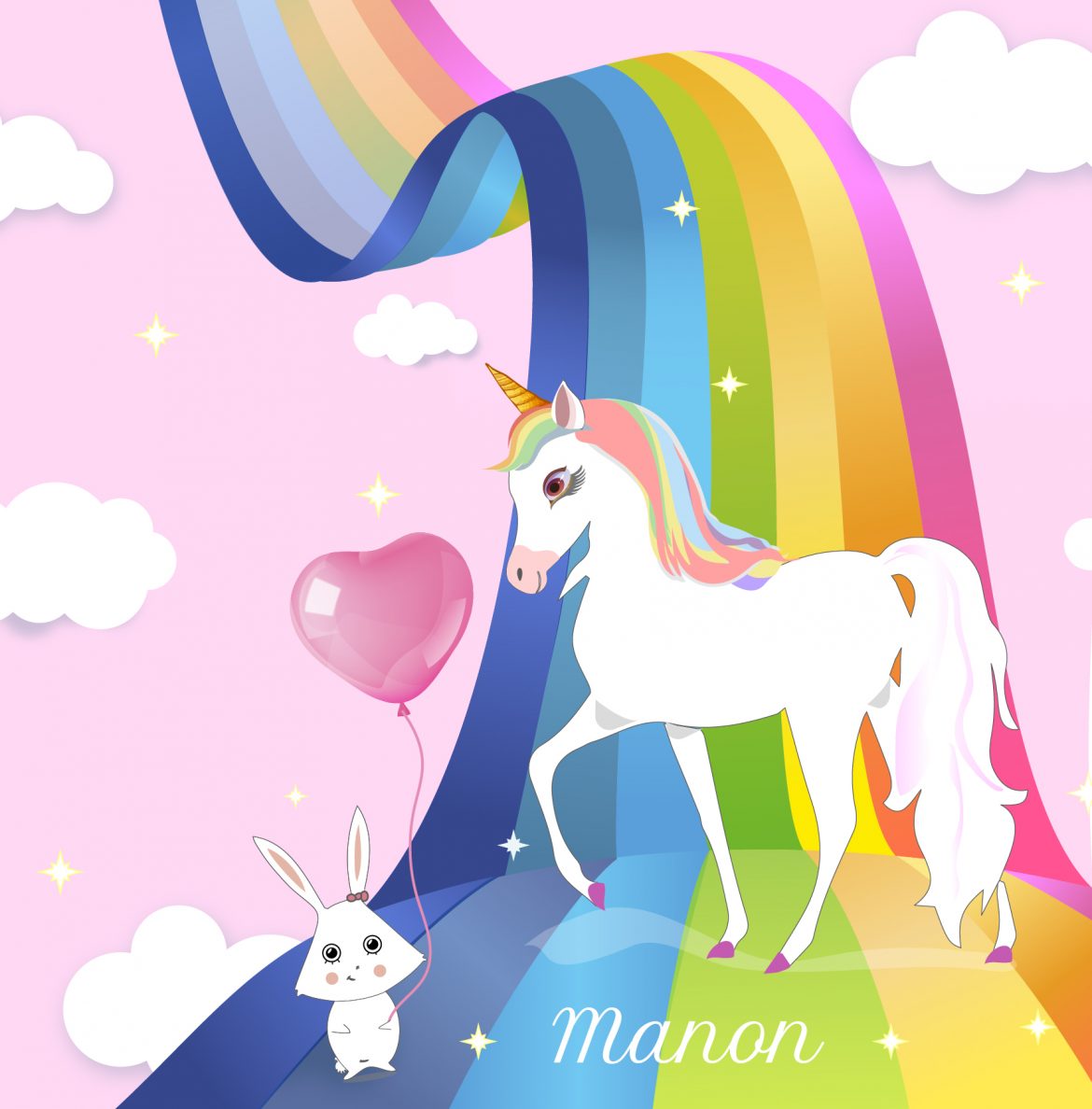 Licorne, faire-part de naissance licorne