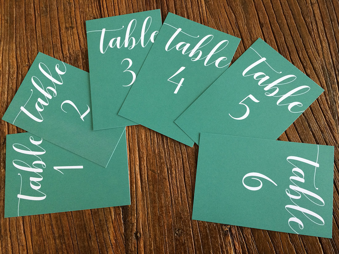 Numéro de table champêtre