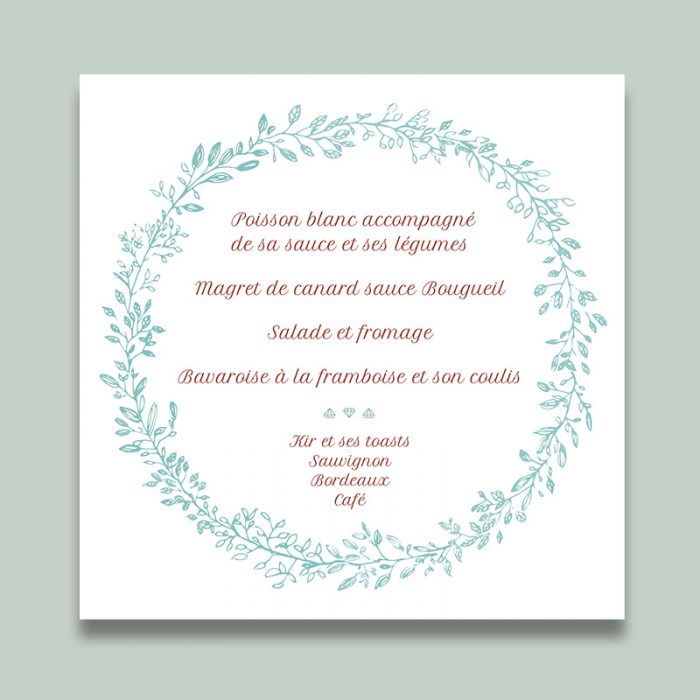 Menu mariage simple