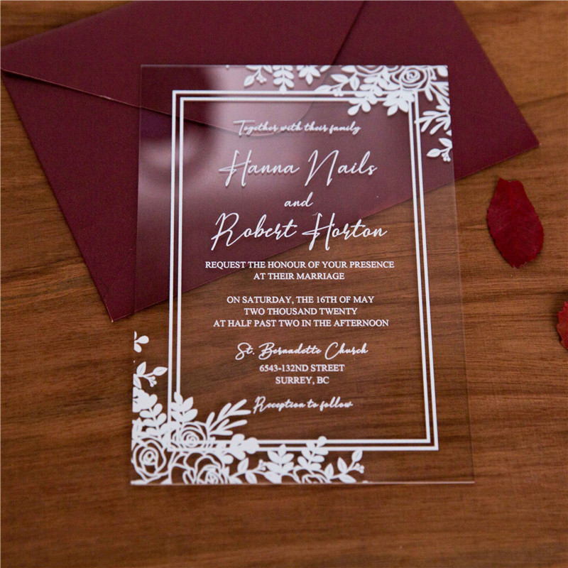 Achetez en gros Personnaliser La Plaque Acrylique De Carte D'invitation De  Mariage Plexiglas Chine et Invitation De Mariage En Plexiglas