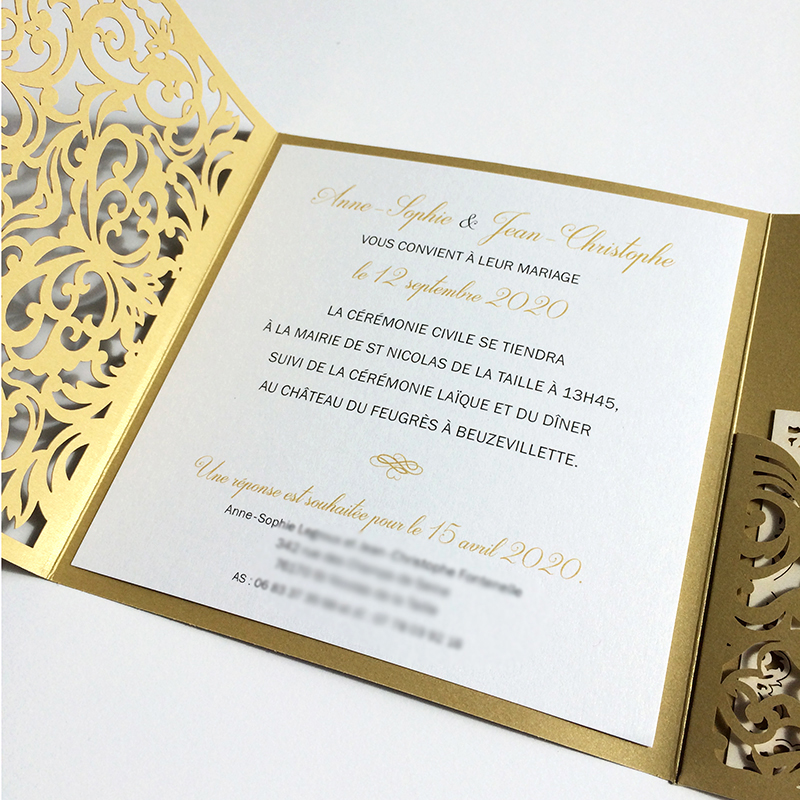 Faire-part de mariage, carte d'invitation de mariage