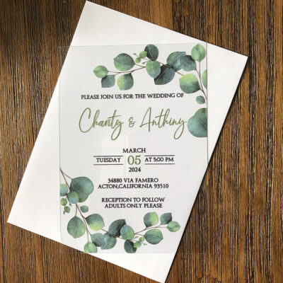 Faire-part mariage eucalyptus