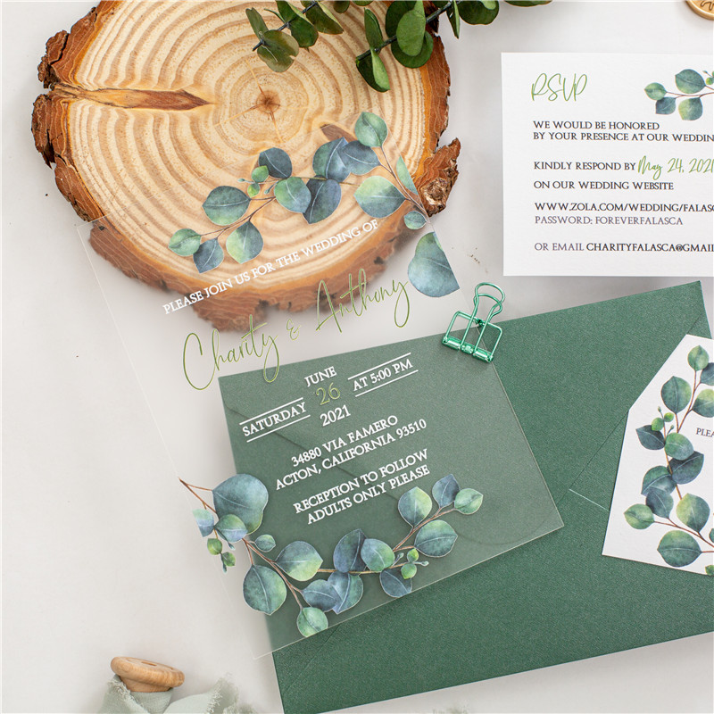 Faire-part mariage recto - Eucalyptus