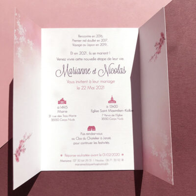 Faire part mariage Japon