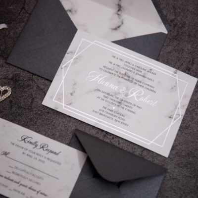 Faire part mariage dorure argent N°2