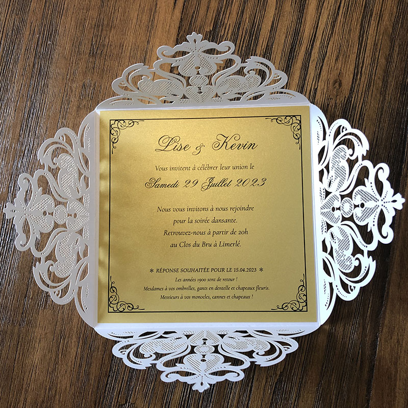 Faire-part de mariage - Lys blanc - FairePartUnique