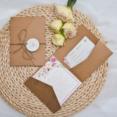 Faire-part mariage kraft