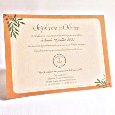 Faire part mariage champetre