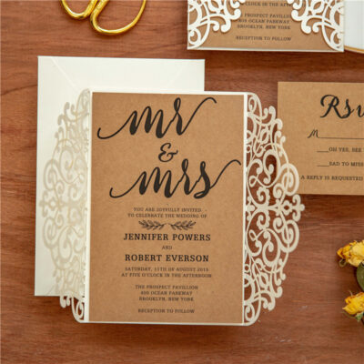 Faire part mariage kraft N°3