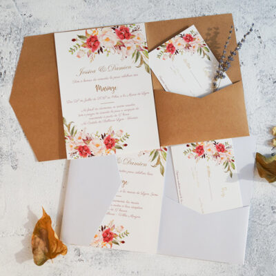 Faire part mariage kraft N°4
